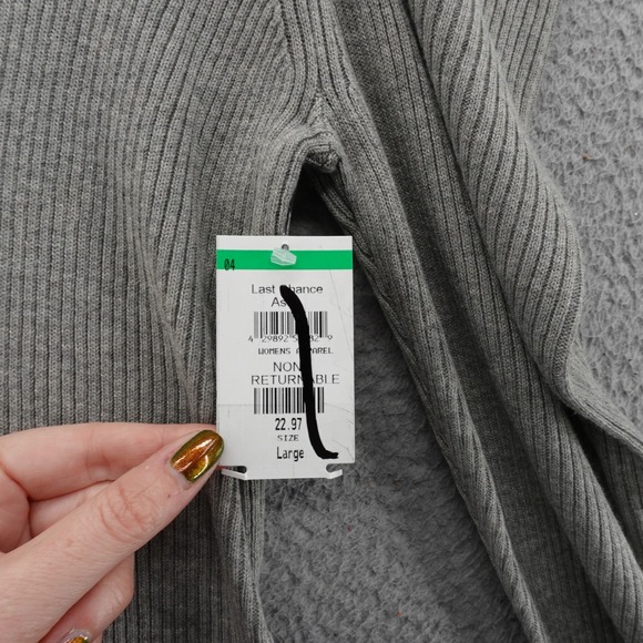 Joes Jeans Womens Heather Grey Ribbed Puff Sleeve Sweater Size Large NEW - Picture 6 of 12